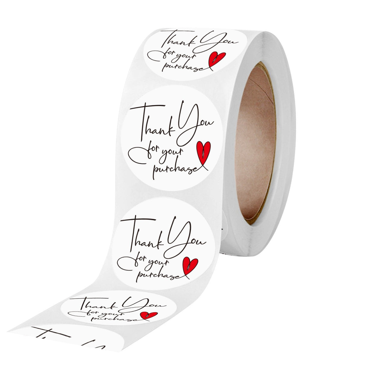500Pcs Thank You For Your Purchase Sticker Roll - 1-Inch Round Labels