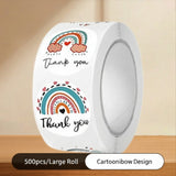 500pcs Rainbow Thank You Stickers – 1 Inch Round Labels for Colorful Gifts