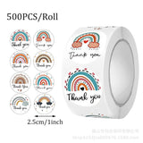 500pcs Rainbow Thank You Stickers – 1 Inch Round Labels for Colorful Gifts