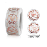 500pcs Merry Christmas Rose Gold Foil Stickers – 1 Inch Round Labels for Holiday Gifts
