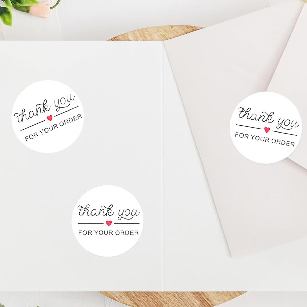 500pcs Round Thank You Stickers – 1 Inch White Paper Labels for Gifts & Orders