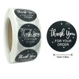 500pcs Silver Foil Thank You Stickers – 1 Inch Round Labels for Gifts & Orders
