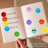 500pcs Cute Smiley Face Stickers – Mixed Colors Reward Roll for Kids