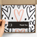 120pcs Smiley Thank You Stickers – 25x75mm Rectangular Labels for Gifts