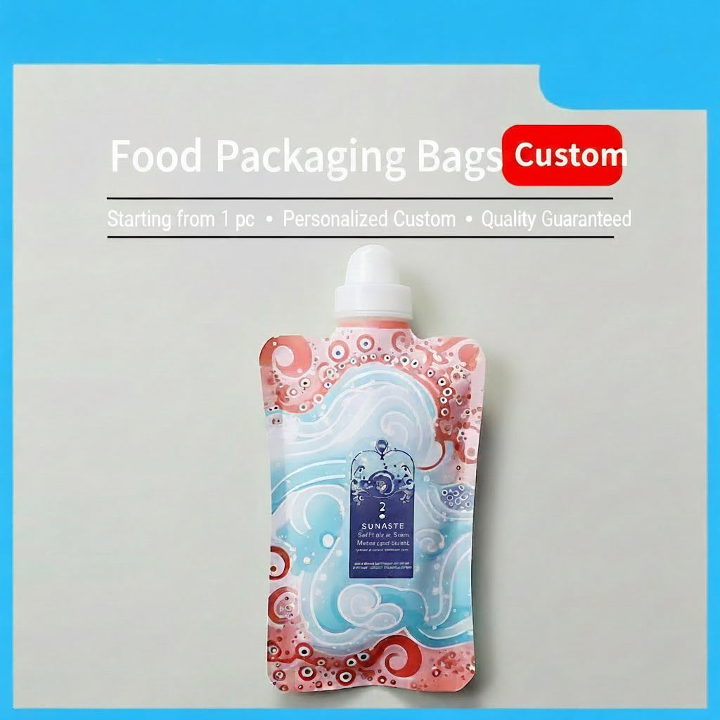100pcs Custom Spout Pouch Liquid Packaging Bag – Stand Up