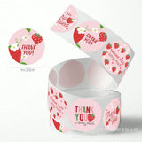 500pcs Strawberry Thank You Stickers – 1 Inch Round Labels for Gifts & Fruit Shops