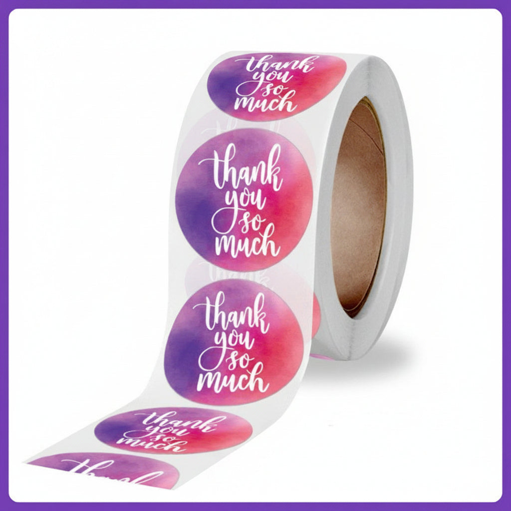 500pcs Thanksgiving Thank You Stickers – 1 Inch Round Labels for Holiday Gifts