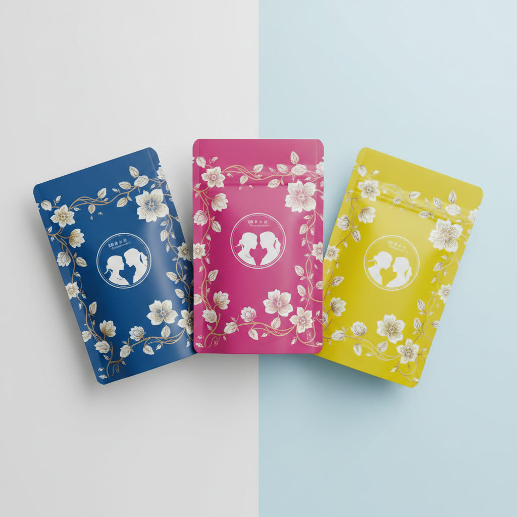 100pcs Custom Three Side Sealed Snack Packaging Bag – Small Batch